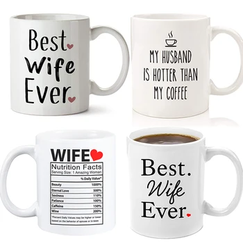 

Couple Mug Ceramic Coffee Cup For Wife Husband Wedding Anniversary Gift 350ml Creative Coffee Mug Wife Gift Cup