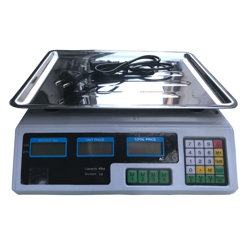

KKmoon 30KG/40KG Electronic Price Computing Scale Counting Equipment With Dual LCD Screen Display for Kitchen Shops Supermarkets
