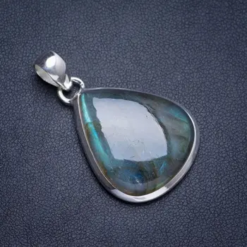 

Natural Blue Fire Labradorite Handmade Unique 925 Sterling Silver Pendant 1.75" Y5192