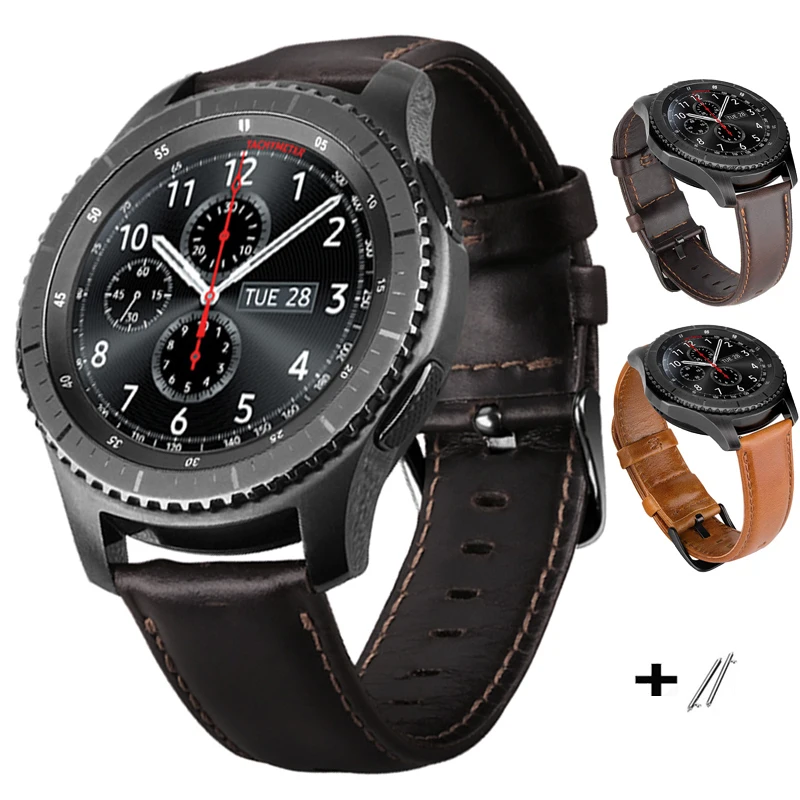 18 мм 20 22 ремешок для Samsung Galaxy Watch 42 46 спортивный кожаный Gear S2 S3 frontier classic New | Наручные