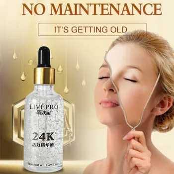 

24K Pure Gold Foil Hydrating Moisturizing Essence Oil Face Lip Makeup Anti-Aging Acne Treament Skin Care Accessory