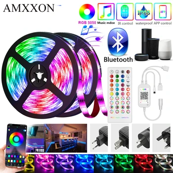 

USB LED Strip Lights RGB SMD5050 Colored Light Bluetooth IR Control LED Ribbon 5M 10M Christmas Lamp Decoration for Wall Bedroom