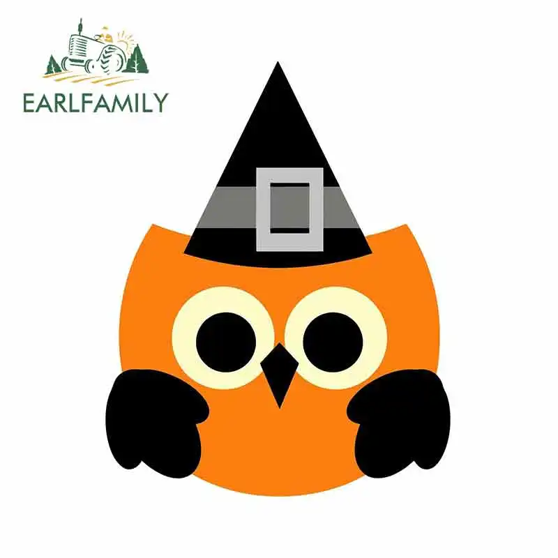 

EARLFAMILY 13cm x 10.3cm for Halloween Spooky Kid Horror A Owl Witch Funny Car Stickers RV VAN DIY Fine Decal Accessories