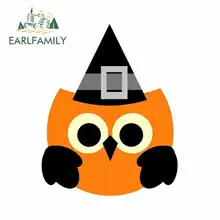 EARLFAMILY 13cm x 10.3cm for Halloween Spooky Kid Horror A Owl Witch Funny Car Stickers RV VAN DIY Fine Decal Accessories