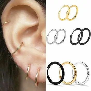 

10/Stes Three Pairs One Set Punk Circle Non-fading Earrings Wholesale