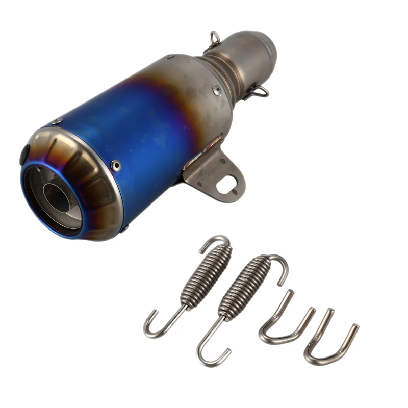 

Motorcycle GP 38-51mm Stainless Steel Exhaust Muffler Pipe & Silencer Slip-On, Grilled Blue