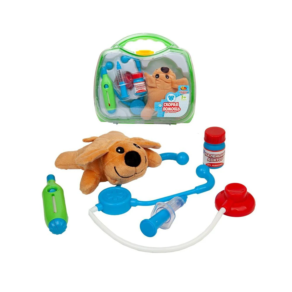 Игровой набор ABtoys Маленький доктор Скорая помощь для животных с чемоданчиком и
