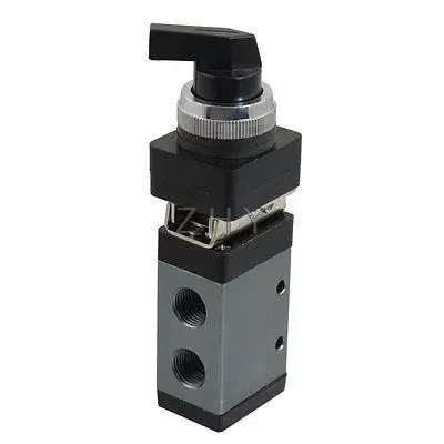 

MSV-98322LB 13mm Thread 3/2 Way Black Rotary Selector Knob Air Mechanical Valve