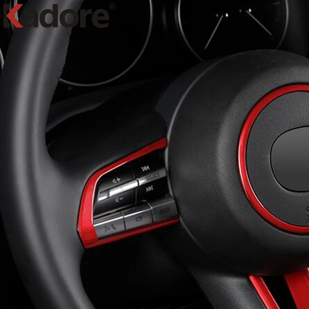 For Mazda CX30 CX-30 2020 2021 ABS Carbon Fiber Car Interior Steering Wheel Cover Trim Frame Covers Sticker Accessories | Автомобили и