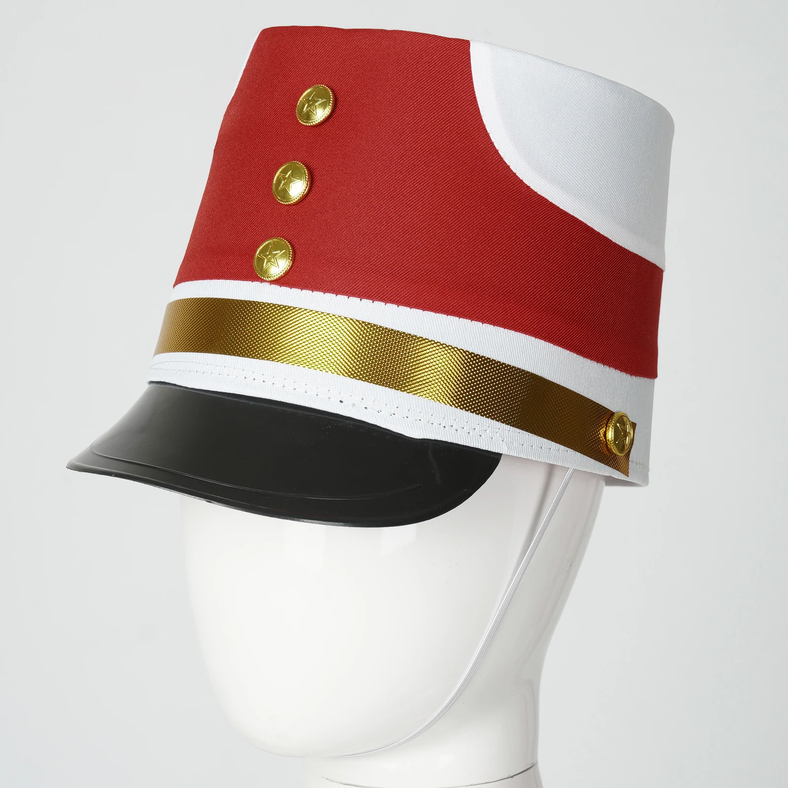Kids Marching Band Hat Children Drum Band Hat Drum Major Team Honor Royal Guard Costume Accessories Halloween Cap Halloween Hat