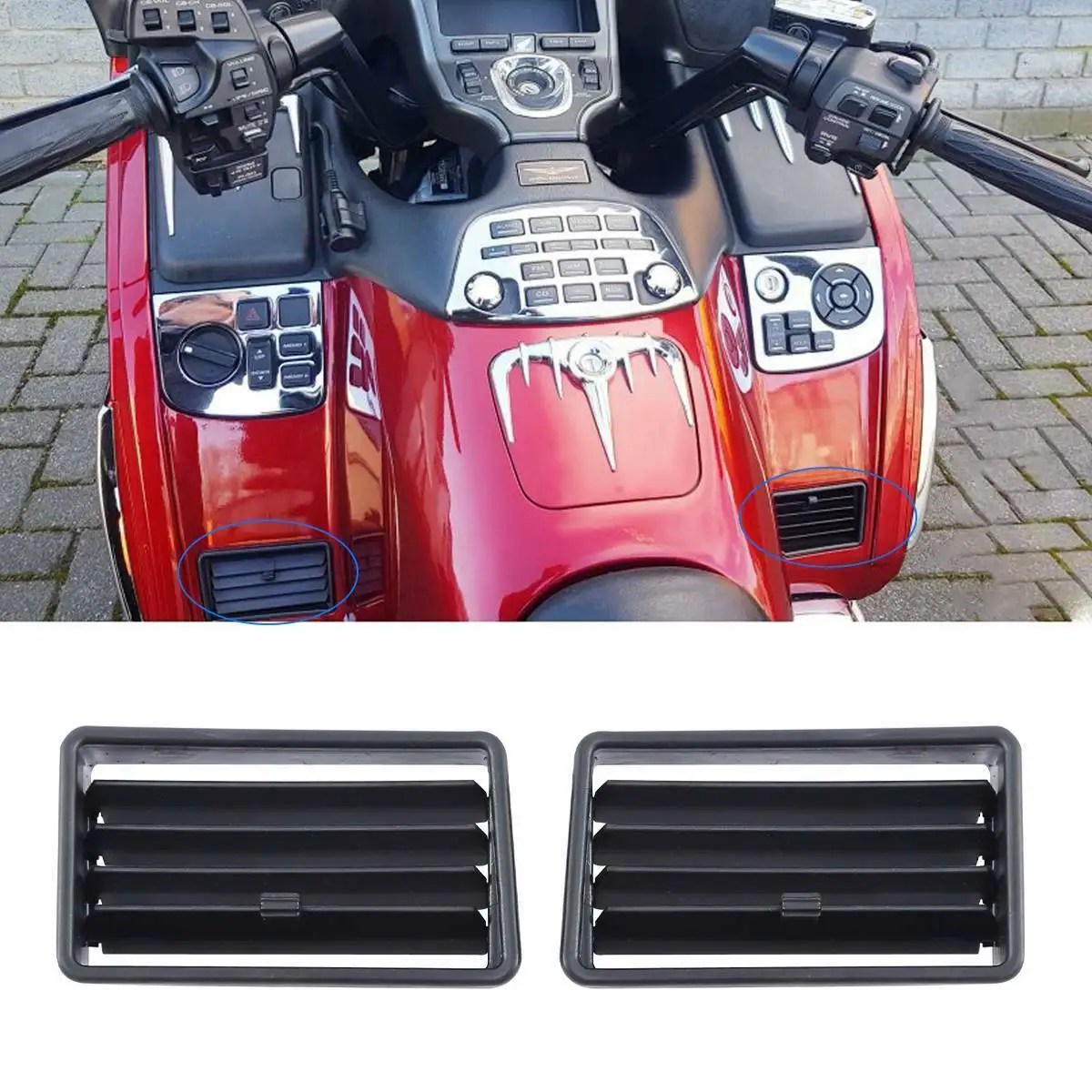 Пара мотоцикла левый правый черный нижний Air вентиляционный комплект для Honda Goldwing