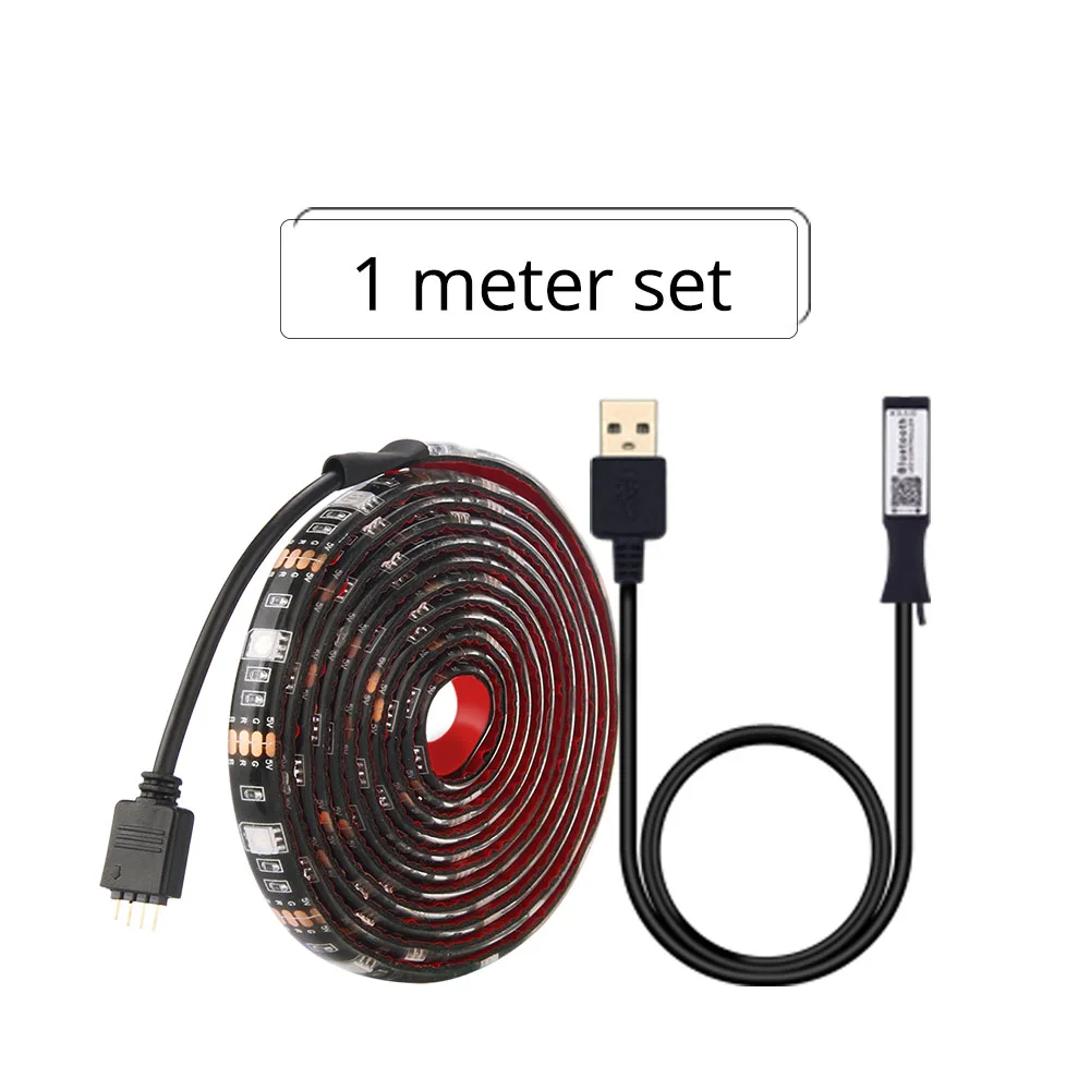 USB СВЕТОДИОДНЫЙ светильник RGB DC 5050 5V SMD tv Подсветка Водонепроницаемый настольный ПК экранный светильник ing 50 см 1 м USB Wifi Bluetooth контроллер - Испускаемый цвет: 1m set