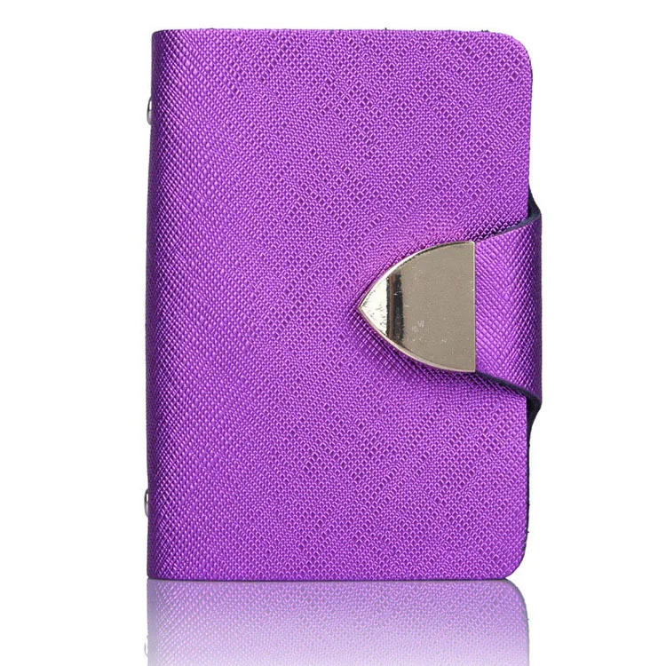 Dark Purple Унисекс из натуральной коровьей кожи складывающегося дизайна, несколько отделений для карточек, высокое качество кредитной карты держатель ID, визитной карточки CH001 - Цвет: Dark Purple