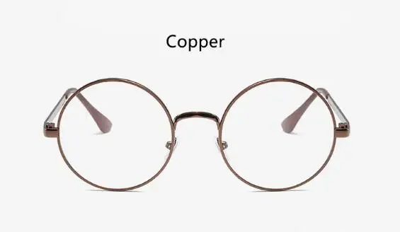 Классические круглые прозрачные очки, оправа для очков для мужчин и женщин, очки для чтения без рецепта, винтажные компьютерные очки - Цвет оправы: COPPER