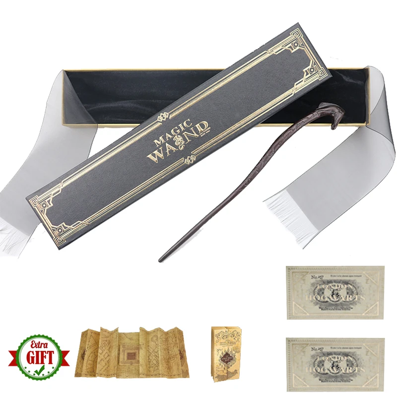 

10Kinds of Metal Iron Core HorseHead Wand Magic Magical Sticks Tickets and Maps As Gift Elegant Ribbon Gift Box Packing BKSD04