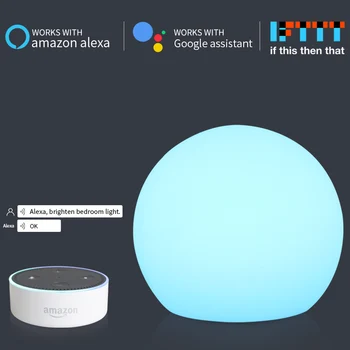 

Round Ball USB Charging LED Smart Night Light Phone App Control Good Sleeping Night Lighting