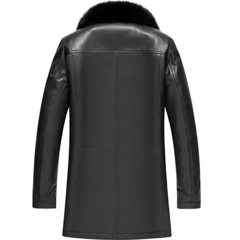 

Winter Sheepskin Leather Jacket Real Natural Rabbit Fur Coat Men Fox Fur Collar Men Jacket Cuero Genuino JF-161879 YY302