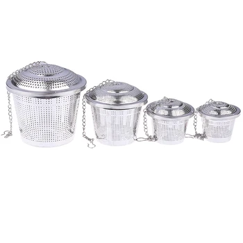 

1PCS Multifunction Mesh Herbal Ball Tea Spice Strainer Reusable Stainless Steel Teakettle Locking Tea Filter Seasoning Ball