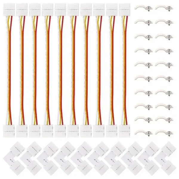 RGB 3528 5050 4Pin светодиодный светильник комплект лент-коннекторов PCB ленточный кабель PCB зажим-адаптер, предоставляет Большинство деталей для DIY - Цвет: 5050 10mm 3pin 40pcs