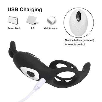 OLO 2 in 1 Vibrating Penis Ring Vibrators 9 Frequency G-Spot Clitoris Stimulation Male Delay Ejaculation Sex Toys for Couples 4