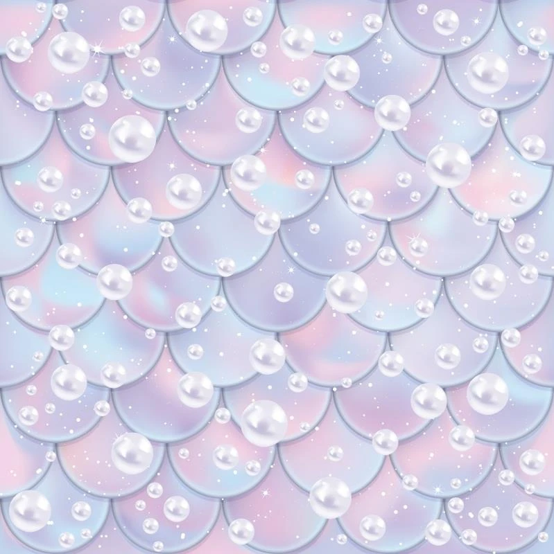 Laeacco Toile De Fond Pour Portrait De Bebe Dessin Anime Ecailles De Poisson Sirene Scene Murale De Perles Arriere Plan De Photographie Pour Studio Photo Aliexpress