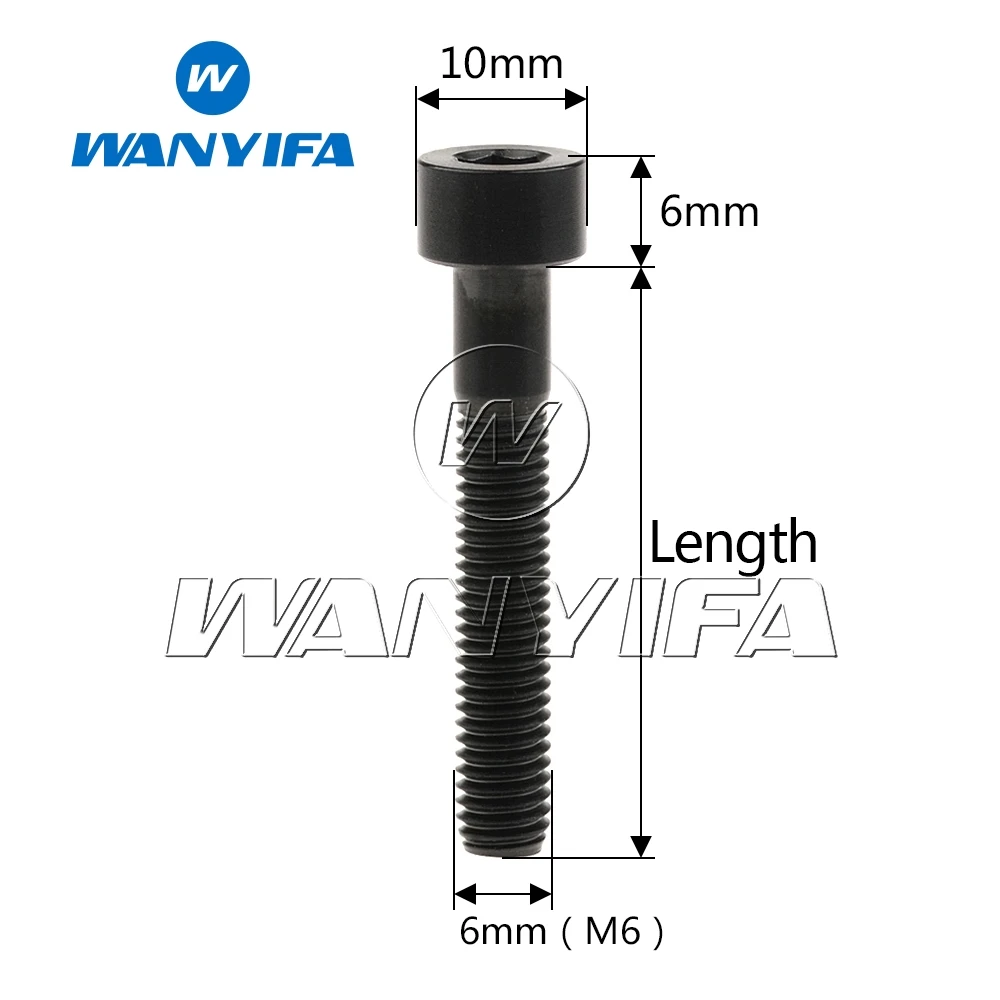 Wanyifa Titanium Ti Bolts M6 x 10 15 16 18 20 25 30 35 40 45 50 55 60 65mm Screw for Bicycle Headset Brake