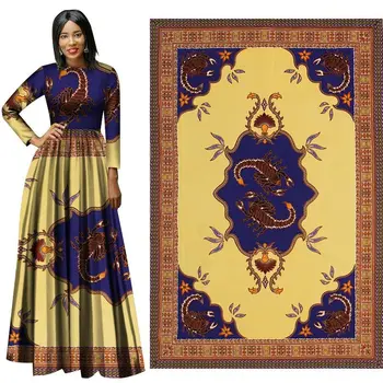 

2020 Latest Ankara African Wax Print Fabric for Sewing Dress 100% Cotton Africa Pange Wax Materials for Women Men 6Yards