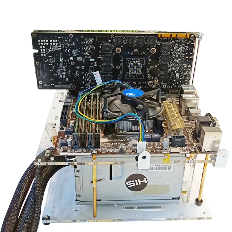 Сетевая стойка ATX с открытым прозрачным шасси 4 слоя для жесткого диска 3 5 2