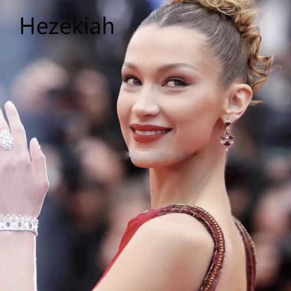 Hezekiah S925 Fan Earrings Luxury fashion Trend high-end Bridal Earrings Dance party Celebrities temperament LADIES EARRINGS