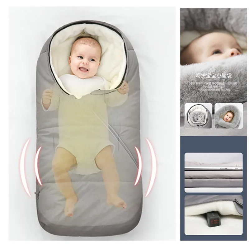  Winter Baby Sleeping Bag Infant Envelope For Stroller Thicken Warm Sleepsack Newborn Stroller Windp