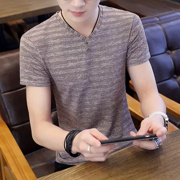

New summer loose loose short-sleeved t-shirt men's casual top 6013