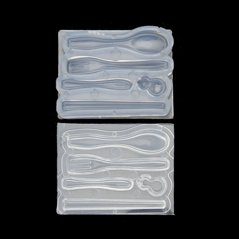 1 набор мини-палочки для еды ложки вилки смолы силиконовые формы эпоксидная смола ювелирные изделия инструменты