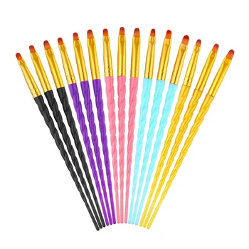 

3Pcs/Set Nail Art Screw Thread Acrylic Uv Gel Extension Builder Painting Brush Pattern Design Drawing Pen Manicure Tool
