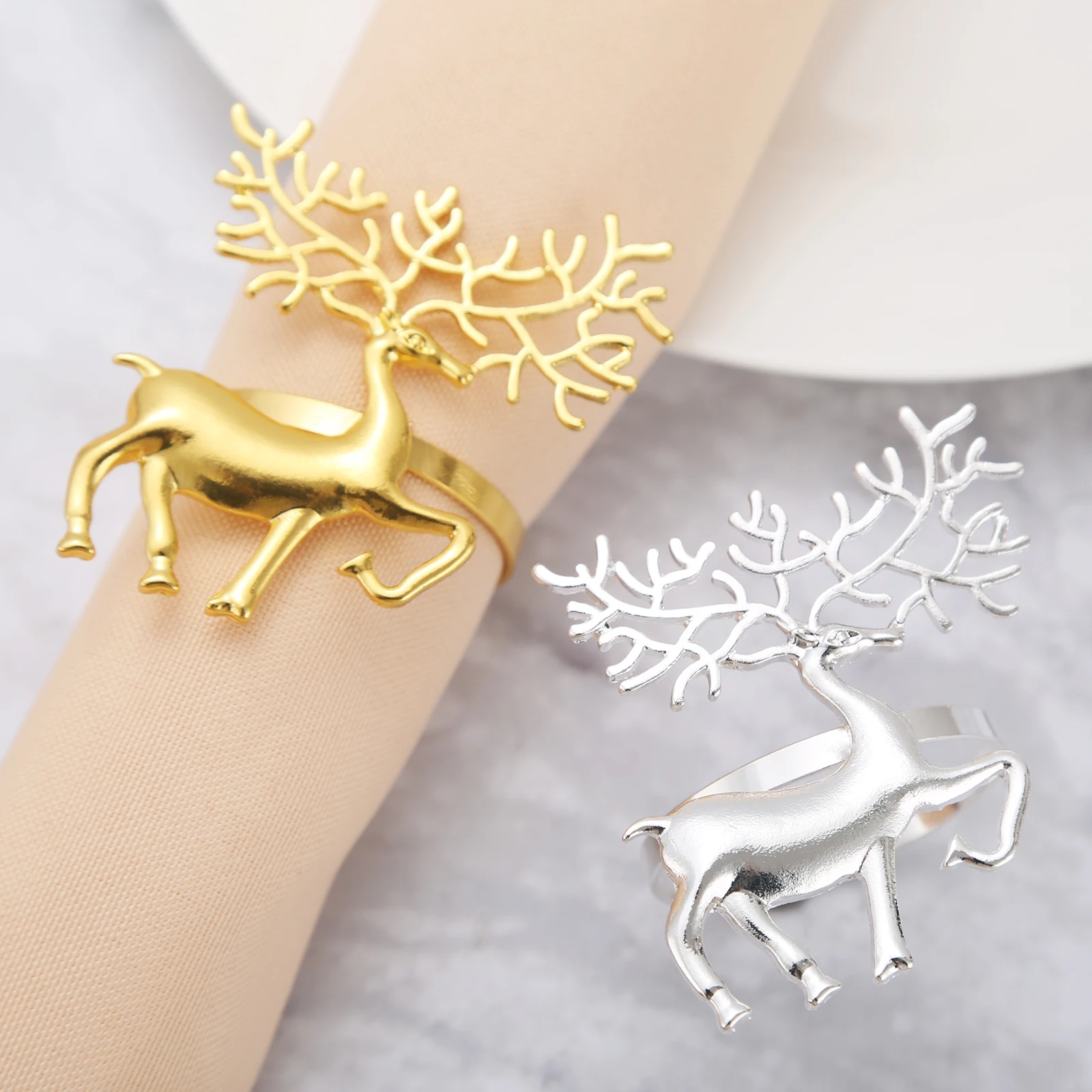 

6 шт. рождественские кольца для салфеток, милые Высококачественные Изящные держатели для салфеток, пряжка, украшение для ресторана, вечеринки, обеденного стола