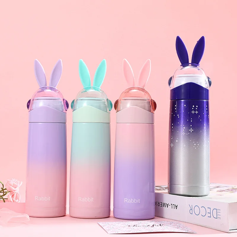 

Creative Rabbit Cartoon Children Insulated Cup 304 Stainless Steel Students Water Cup Kettle Customizable Logo