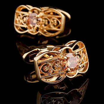 

BAG93-24-- Silver Gold Crystal Cufflinks 1Pair Wholesale Retail Foshion Top Silver Cufflink Men Gift Party Jewelry Cuff Link