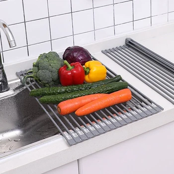 

New Arrival Sturdy Extra Large Multipurpose -No Occupying Space Easily Store Heat Resistant Roll Up Dish Drying Rack