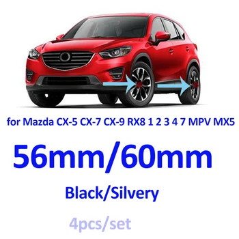

4pcs 56MM 60mm ABS PVC Car Emblem Wheel Center Hub Rims Caps Black silvery for Mazda CX-5 CX-7 CX-9 RX8 1 2 3 4 7 MPV MX5