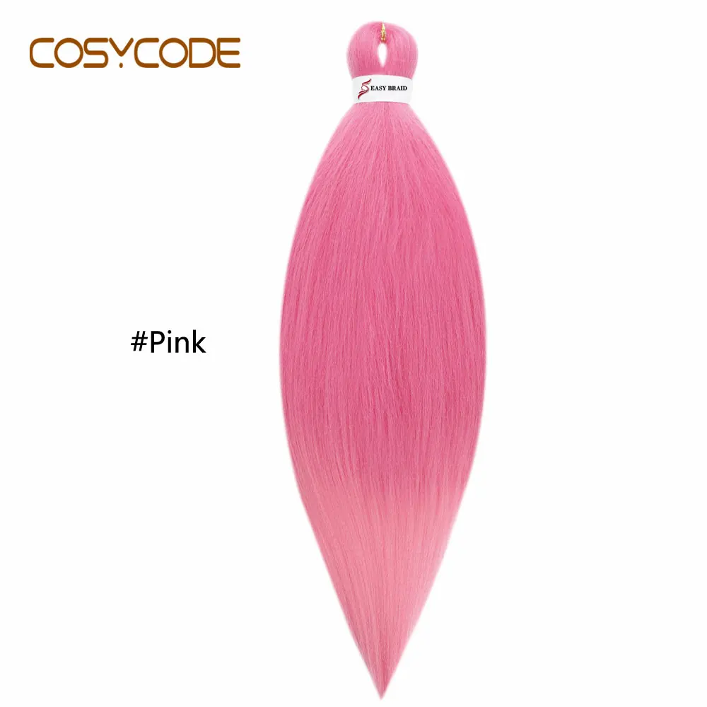 COSYCODE Jumbo вязание крючком плетение волос для наращивания 26 дюймов 66 см Длинные Синтетические косички чистый 2 тона - Цвет: Розовый