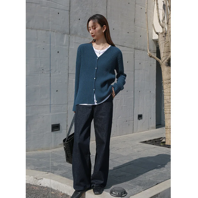 

Normcore/Minimalist Single Breasted Women's Knitted Cardigans 2020 Spring New Long Sleeve Single Breasted Solid Women Tops