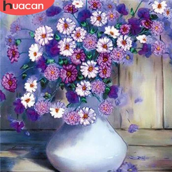 

HUACAN Full Square Diamond Painting Daisy Diamond Embroidery Kit Mosaic Flower Handicraft Home Decore