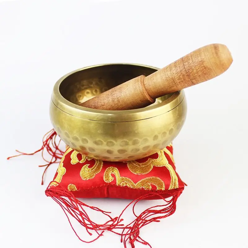 Bronze Chime Brass Qing Buddha Sound Bowl Nepal Tibet Chant Yoga Meditation Chanting Bowl Handicraft Sanskrit Brass Singing Bowl