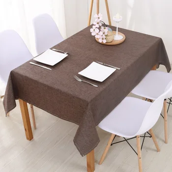 

Modern Cotton Table Cloth Rectangular Waterproof Linen Tablecloth Thick Anti-oil Fabric Placemat Plain Solid Kitchen Table Cloth