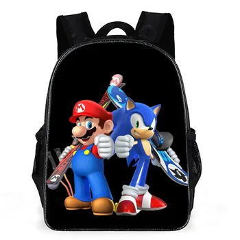 

Hot Super Mario Bros Sonic School Bag for Teenager Boys Girls Kids Personized Schoolbag Supplier Children Hot Game Mochilas