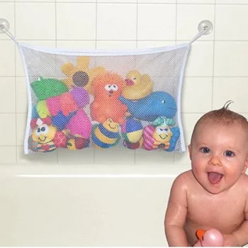 

1pc/lot Folding Baby Bathroom Hanging Mesh Bath Toy Storage Bag Net Suction Cup Baskets Shower Toy Organiser Bags YL675803