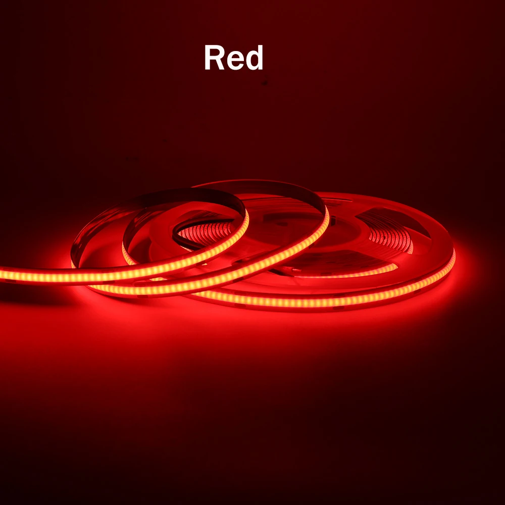 Tira de luces LED COB, cinta Flexible de alta densidad, 12V, 24V, 300, 308,  384, 528 LED, Cinta Lineal neutra, blanco, azul, rojo, amarillo -  AliExpress Luces e iluminación