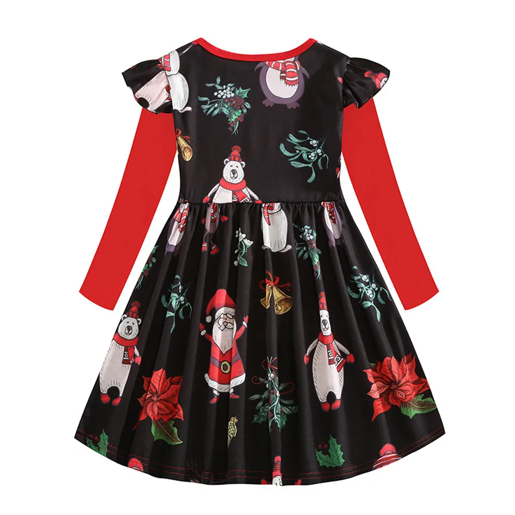 Модное рождественское платье Платье для маленьких девочек осень-зима с животными, с изображением "Олень" платье принцессы наряды vestido bebe فساتين اطفال Z4