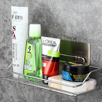 

Shelf Shower Shelf Adhesive Aluminum Shower Caddy For Shampoo Holder Kitchen Rack Storage Organizer No Drilling Rectangle Wall