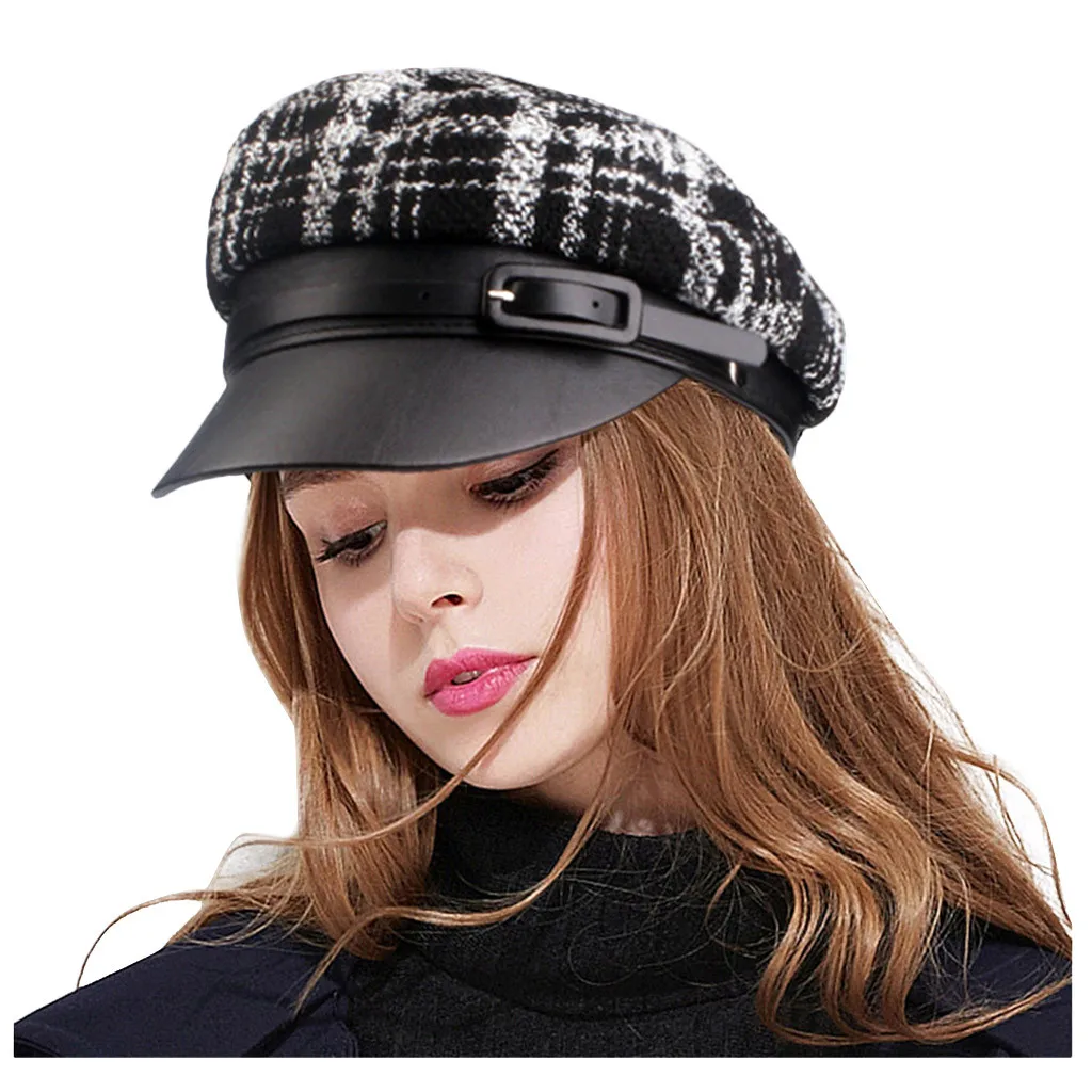 Новая модная женская мешковатая теплая вязаная крючком Зимняя шерстяная вязаная Лыжная шапка с черепом - Цвет: BK3