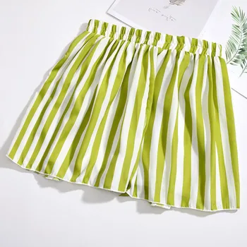 

Summer Woman Shorts Office Lady Loose Black White Vertical Striped Shorts High Waist Cotton Wide leg Hot Short Plug Size #35